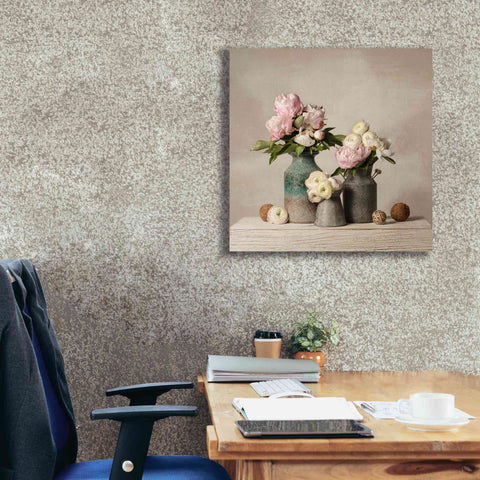 Image of 'Three Spring Blooms' by Leah McLean Giclee Canvas Wall Art,26 x 26