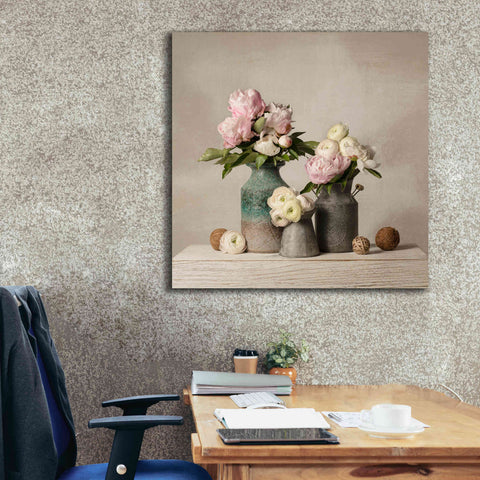 Image of 'Three Spring Blooms' by Leah McLean Giclee Canvas Wall Art,37 x 37