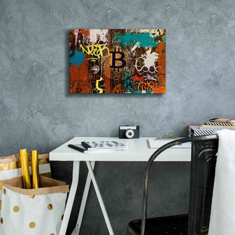 Image of 'Graffiti Bitcoin 1' by Irena Orlov Giclee Canvas Wall Art,18 x 12