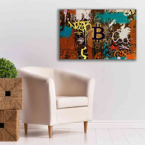 Image of 'Graffiti Bitcoin 1' by Irena Orlov Giclee Canvas Wall Art,40 x 26