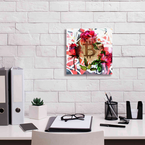 Image of 'Bitcoin Floral Inspiration 1' by Irena Orlov Giclee Canvas Wall Art,12 x 12