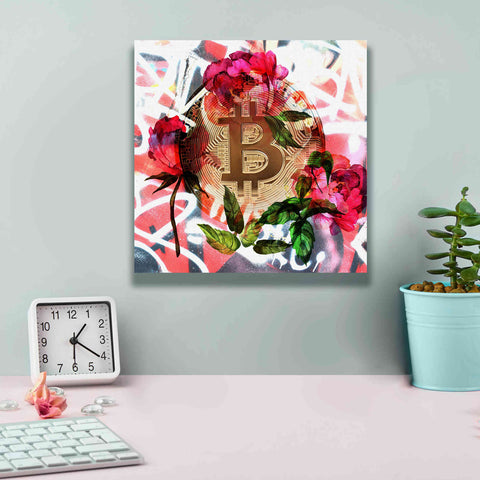 Image of 'Bitcoin Floral Inspiration 1' by Irena Orlov Giclee Canvas Wall Art,12 x 12