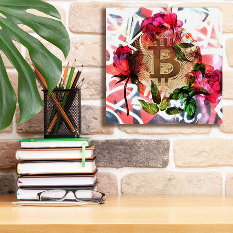 Image of 'Bitcoin Floral Inspiration 1' by Irena Orlov Giclee Canvas Wall Art,12 x 12