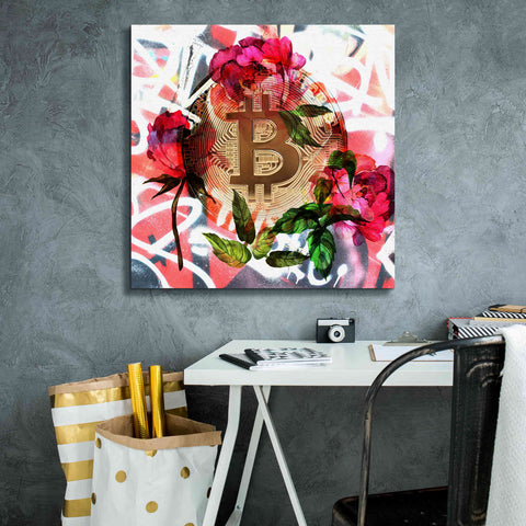 Image of 'Bitcoin Floral Inspiration 1' by Irena Orlov Giclee Canvas Wall Art,26 x 26