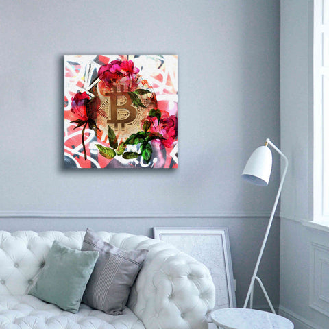 Image of 'Bitcoin Floral Inspiration 1' by Irena Orlov Giclee Canvas Wall Art,37 x 37