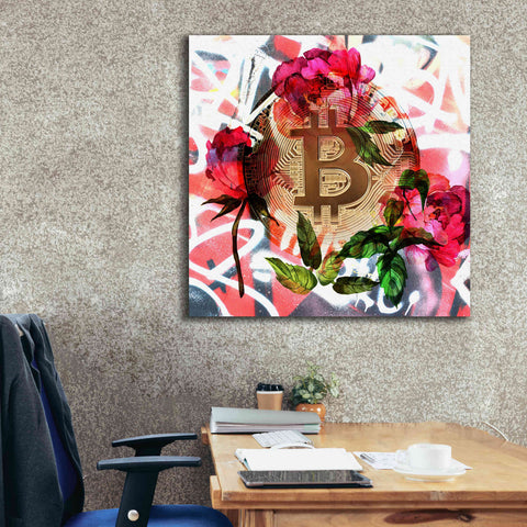 Image of 'Bitcoin Floral Inspiration 1' by Irena Orlov Giclee Canvas Wall Art,37 x 37