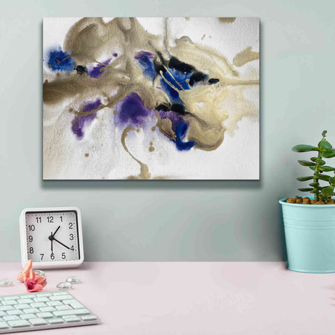 Image of 'Gold In Blue Watercolor Abstract 2' by Irena Orlov Giclee Canvas Wall Art,16 x 12