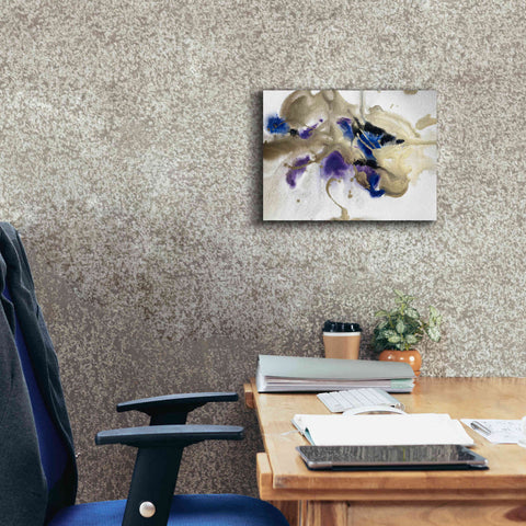 Image of 'Gold In Blue Watercolor Abstract 2' by Irena Orlov Giclee Canvas Wall Art,16 x 12