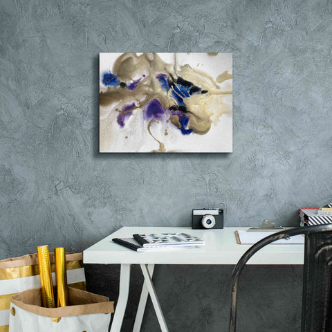 Image of 'Gold In Blue Watercolor Abstract 2' by Irena Orlov Giclee Canvas Wall Art,16 x 12