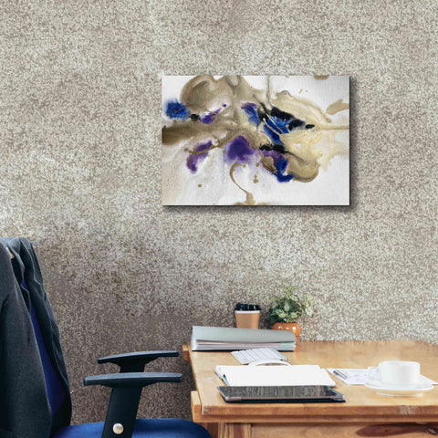 Image of 'Gold In Blue Watercolor Abstract 2' by Irena Orlov Giclee Canvas Wall Art,26 x 18