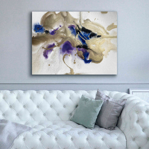 Image of 'Gold In Blue Watercolor Abstract 2' by Irena Orlov Giclee Canvas Wall Art,54 x 40