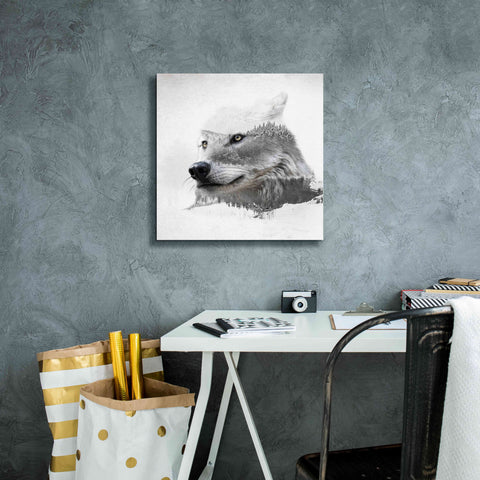 Image of 'Wolf In Ice' by Karen Smith Giclee Canvas Wall Art,18x18