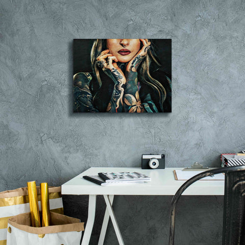 Image of 'Tattooed Temptress' by Ashley Aldridge Giclee Canvas Wall Art,16 x 12