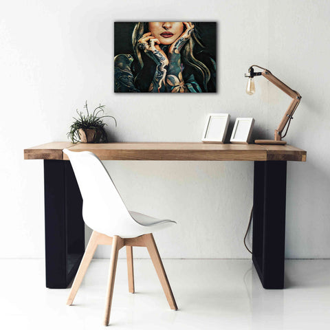 Image of 'Tattooed Temptress' by Ashley Aldridge Giclee Canvas Wall Art,26 x 18