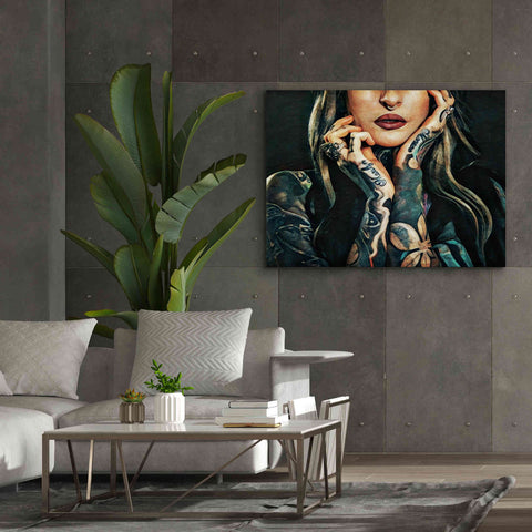 Image of 'Tattooed Temptress' by Ashley Aldridge Giclee Canvas Wall Art,54 x 40