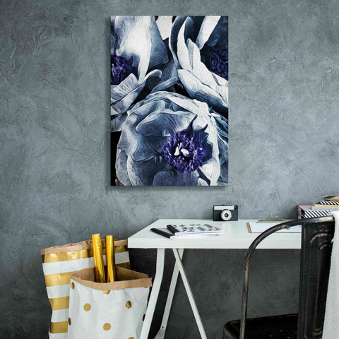 Image of 'Peony Blue Petals 3' by Ashley Aldridge Giclee Canvas Wall Art,18 x 26