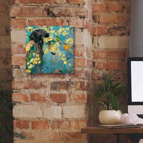 Image of 'Black Jaguar' by Evelia Designs Giclee Canvas Wall Art,12 x 12