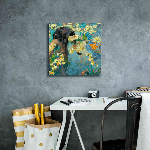 Image of 'Black Jaguar' by Evelia Designs Giclee Canvas Wall Art,18 x 18