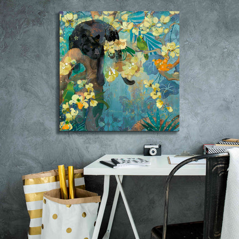 Image of 'Black Jaguar' by Evelia Designs Giclee Canvas Wall Art,26 x 26