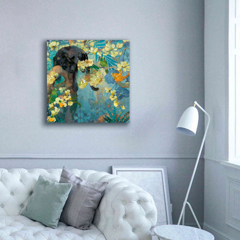 Image of 'Black Jaguar' by Evelia Designs Giclee Canvas Wall Art,37 x 37