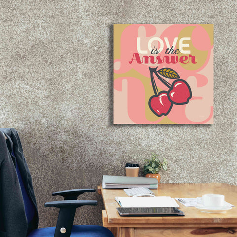 Image of 'Love Is The Answer Cherries' by Evelia Designs Giclee Canvas Wall Art,26 x 26