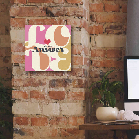 Image of 'Love Is The Answer' by Evelia Designs Giclee Canvas Wall Art,12 x 12