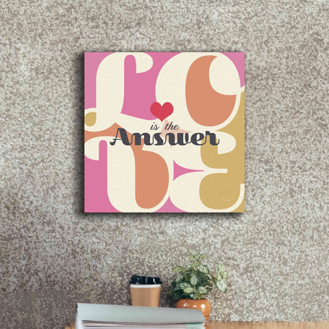 Image of 'Love Is The Answer' by Evelia Designs Giclee Canvas Wall Art,18 x 18