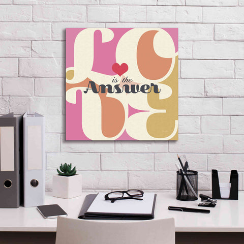 Image of 'Love Is The Answer' by Evelia Designs Giclee Canvas Wall Art,18 x 18