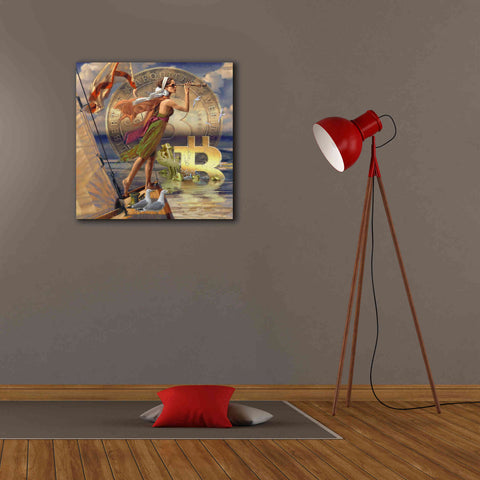 Image of 'Bitcoin Deco Ten' by Steve Hunziker Giclee Canvas Wall Art,26 x 26