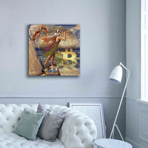 Image of 'Bitcoin Deco Ten' by Steve Hunziker Giclee Canvas Wall Art,37 x 37