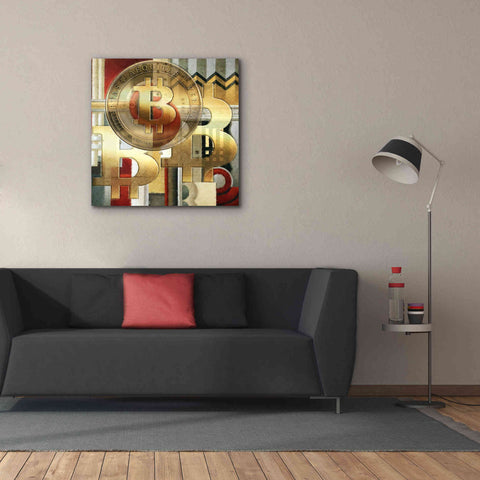 Image of 'Bitcoin Deco Seven' by Steve Hunziker Giclee Canvas Wall Art,37 x 37