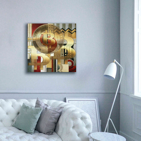Image of 'Bitcoin Deco Seven' by Steve Hunziker Giclee Canvas Wall Art,37 x 37