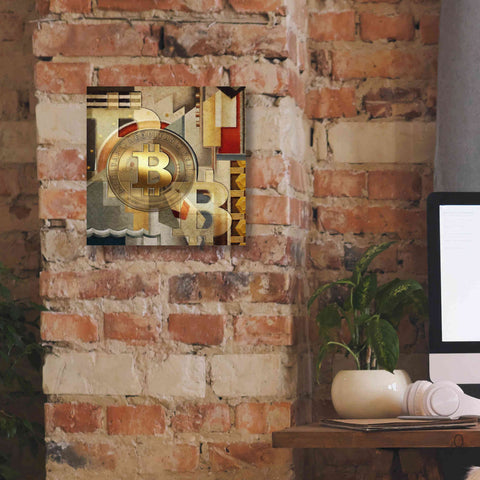 Image of 'Bitcoin Deco Six' by Steve Hunziker Giclee Canvas Wall Art,12 x 12