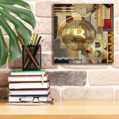 Image of 'Bitcoin Deco Six' by Steve Hunziker Giclee Canvas Wall Art,12 x 12