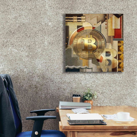Image of 'Bitcoin Deco Six' by Steve Hunziker Giclee Canvas Wall Art,26 x 26
