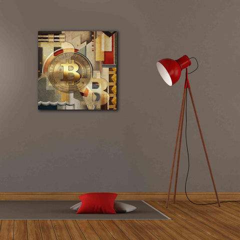 Image of 'Bitcoin Deco Six' by Steve Hunziker Giclee Canvas Wall Art,26 x 26