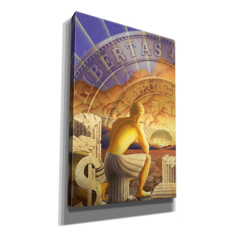 Image of 'Bitcoin Deco Five' by Steve Hunziker Giclee Canvas Wall Art