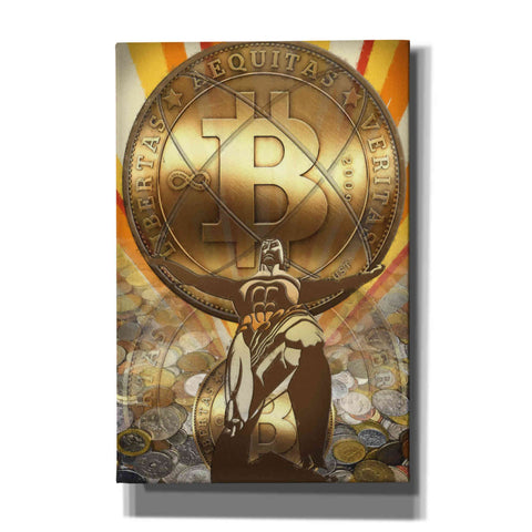 Image of 'Bitcoin Deco Four' by Steve Hunziker Giclee Canvas Wall Art
