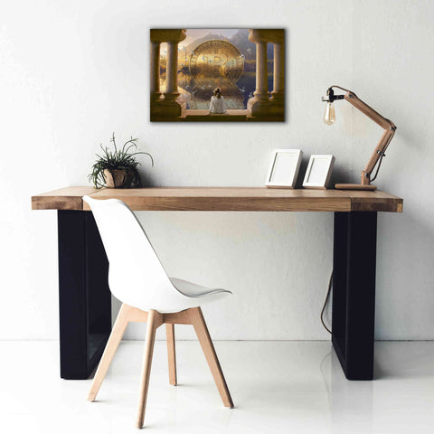 Image of 'Bitcoin Deco Three' by Steve Hunziker Giclee Canvas Wall Art,26 x 18
