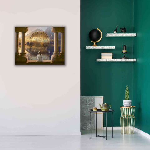 Image of 'Bitcoin Deco Three' by Steve Hunziker Giclee Canvas Wall Art,34 x 26