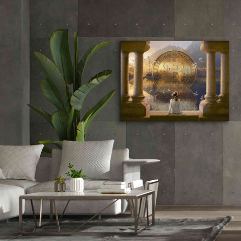 Image of 'Bitcoin Deco Three' by Steve Hunziker Giclee Canvas Wall Art,54 x 40