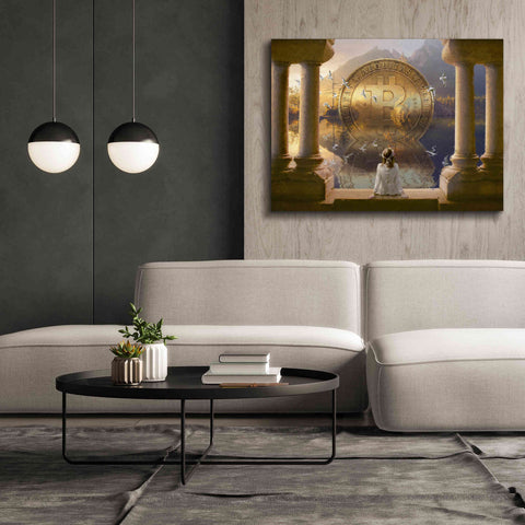 Image of 'Bitcoin Deco Three' by Steve Hunziker Giclee Canvas Wall Art,54 x 40