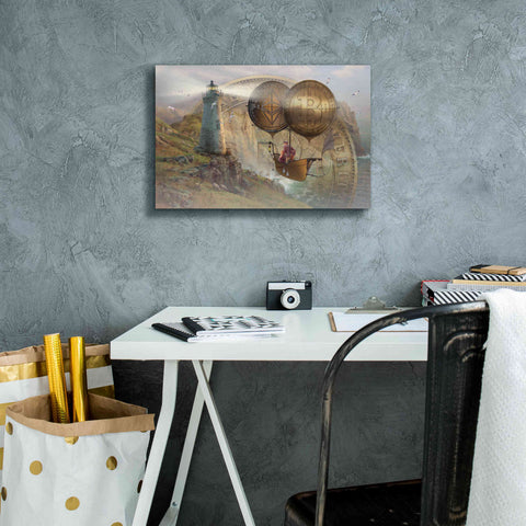 Image of 'Bitcoin Deco Two' by Steve Hunziker Giclee Canvas Wall Art,18 x 12