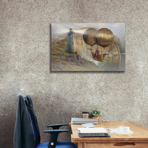 Image of 'Bitcoin Deco Two' by Steve Hunziker Giclee Canvas Wall Art,40 x 26