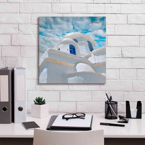 Image of 'Grecianblue Three' by Steve Hunziker Giclee Canvas Wall Art,18 x 18