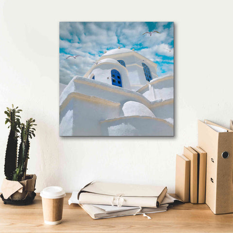 Image of 'Grecianblue Three' by Steve Hunziker Giclee Canvas Wall Art,18 x 18