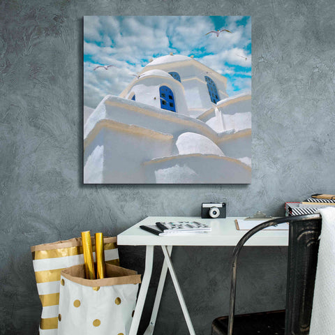 Image of 'Grecianblue Three' by Steve Hunziker Giclee Canvas Wall Art,26 x 26