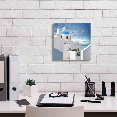 Image of 'Grecianblue One' by Steve Hunziker Giclee Canvas Wall Art,12 x 12