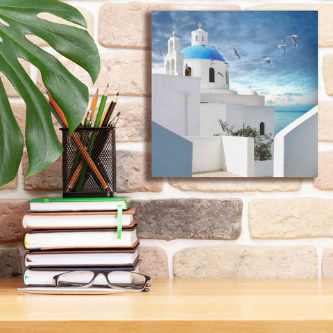 Image of 'Grecianblue One' by Steve Hunziker Giclee Canvas Wall Art,12 x 12