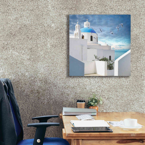 Image of 'Grecianblue One' by Steve Hunziker Giclee Canvas Wall Art,26 x 26